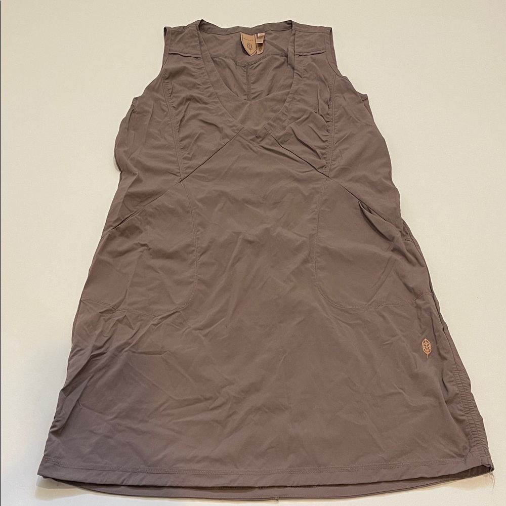 Indygena Sleeveless Taupe Active Dress